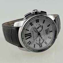 Thumbnail von Cartier Calibre de Cartier Chronograph W7100046 Stahlgehäuse Lederband mit Faltschließe Full Set