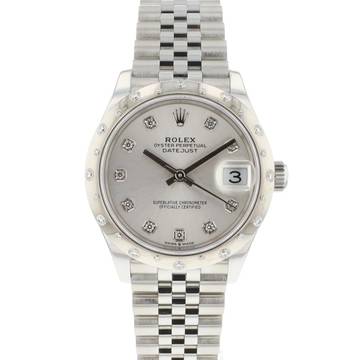  Rolex Datejust 31 Jubilee Silver Diamond Dial Diamond Bezel 