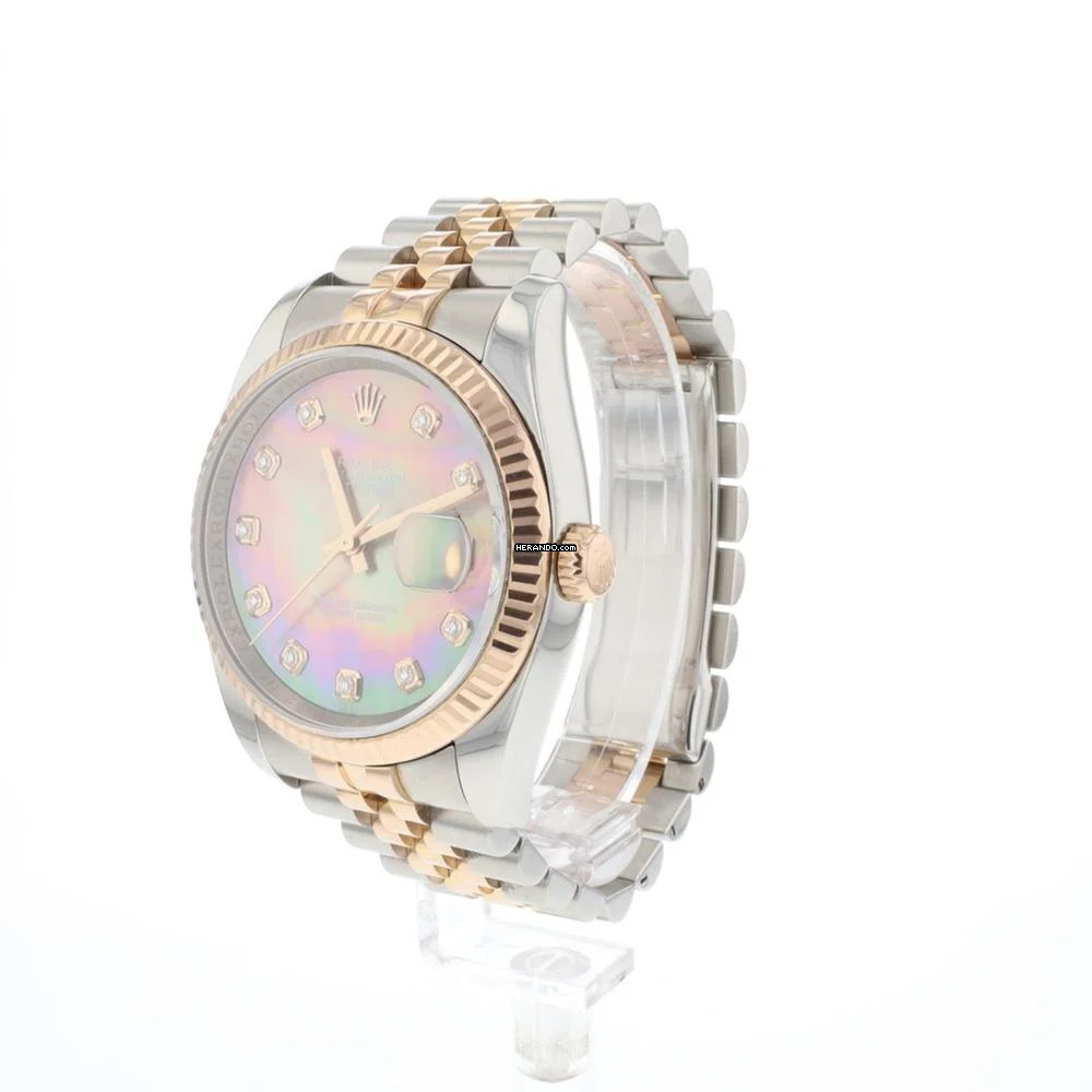  Rolex Datejust 36 Jubilee Steel / Everose MoP Diamond Dial 
