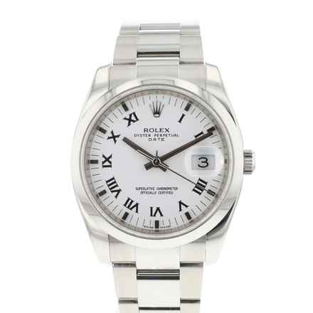  Rolex Oyster Perpetual Date 34 White Roman Dial 
