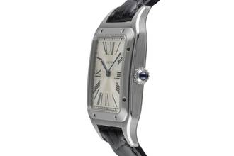 Thumbnail von Cartier Santos Dumont Edelstahl Handaufzug Herrenuhr Ref. WSSA0032 B&P 2021