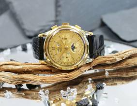 Thumbnail von Breitling Triple calendar moonphase 18Karat Gold Rare vintage watch