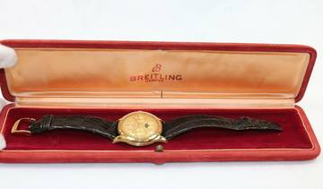 Thumbnail von Breitling Triple calendar moonphase 18Karat Gold Rare vintage watch
