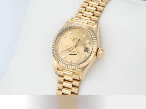  Rolex Lady-Datejust Gelbgold 750 Diamanten 1996 Automatik Gold Damen 