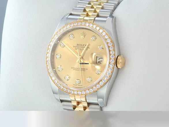  Rolex Datejust 36 36mm 116243 2012 Lc100 Stahl Gelbgold 750 Diamanten Automatik 