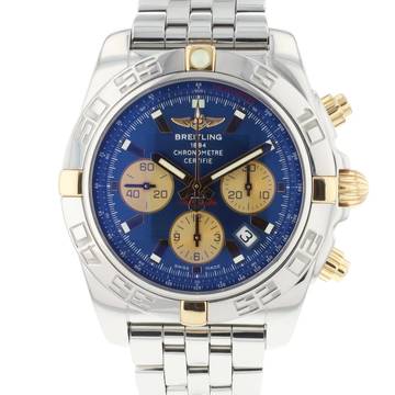  Breitling Chronomat 44 Steel Gold Blue Dial 