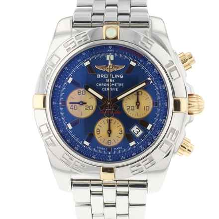  Breitling Chronomat 44 Steel Gold Blue Dial 