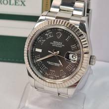 Thumbnail von Rolex Datejust II 41mm Ouro Branco & Aço Black Roman Dial Automático Completo