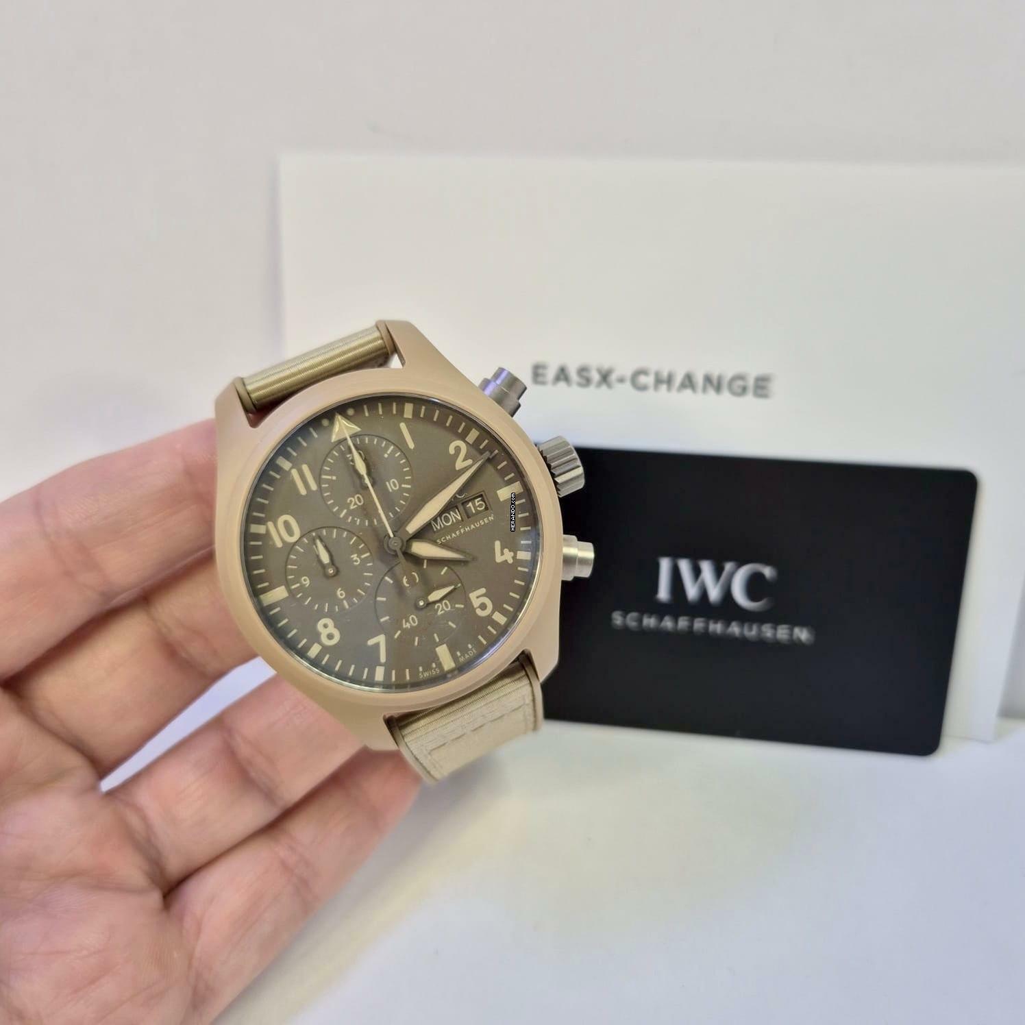 IWC Fliegeruhr Chronograph Top Gun Pilot Top Gun Mojave Desert Chronograph Ceramic 41mm Automático Completo