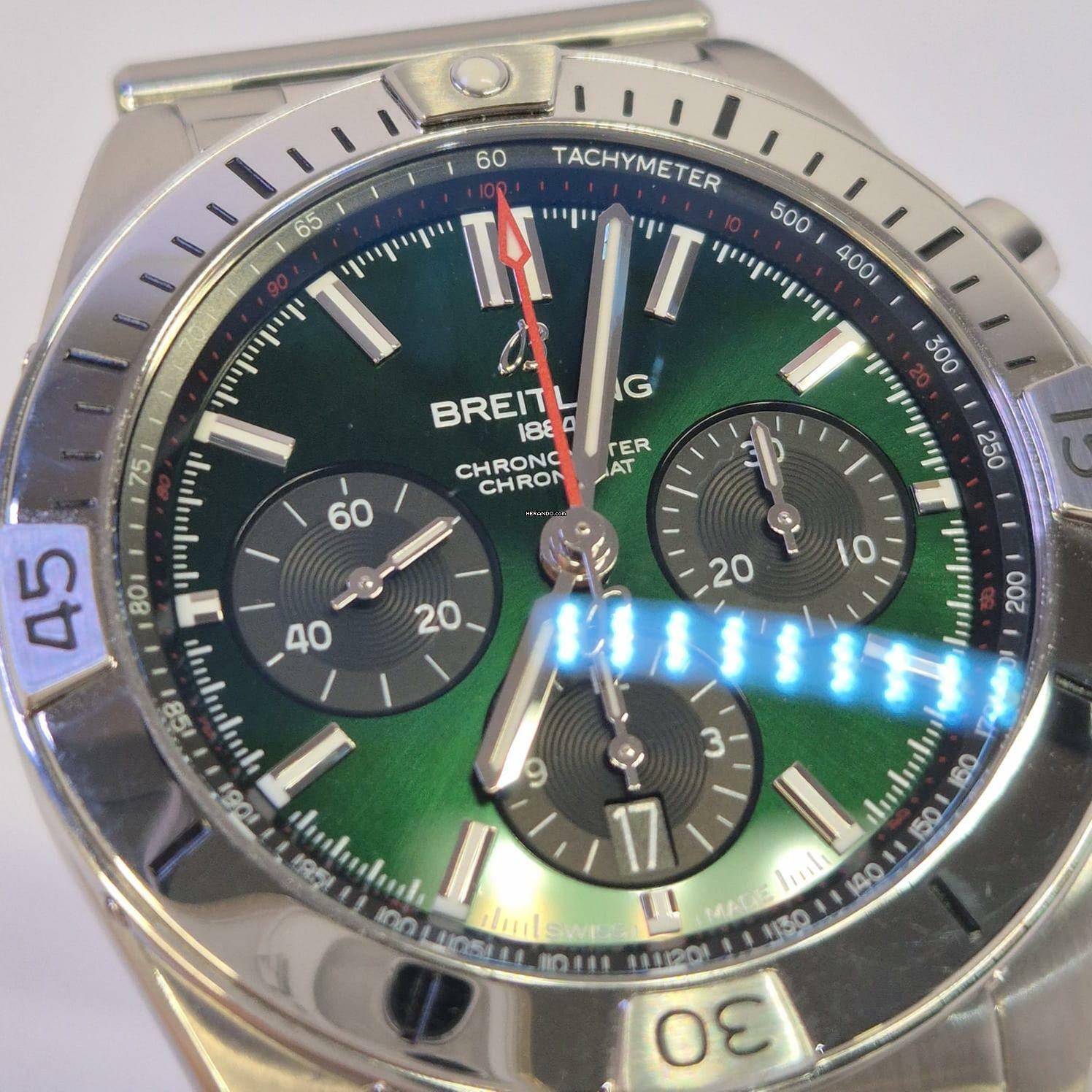 Thumbnail von Breitling Chronomat 42 B01 42mm Special Green Edition Automático Completo