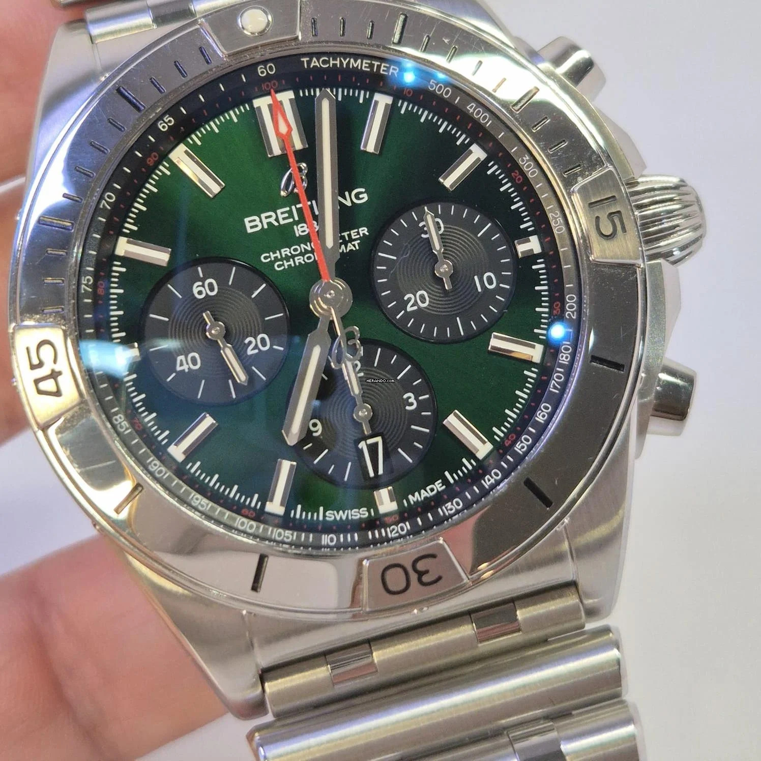 Thumbnail von Breitling Chronomat 42 B01 42mm Special Green Edition Automático Completo
