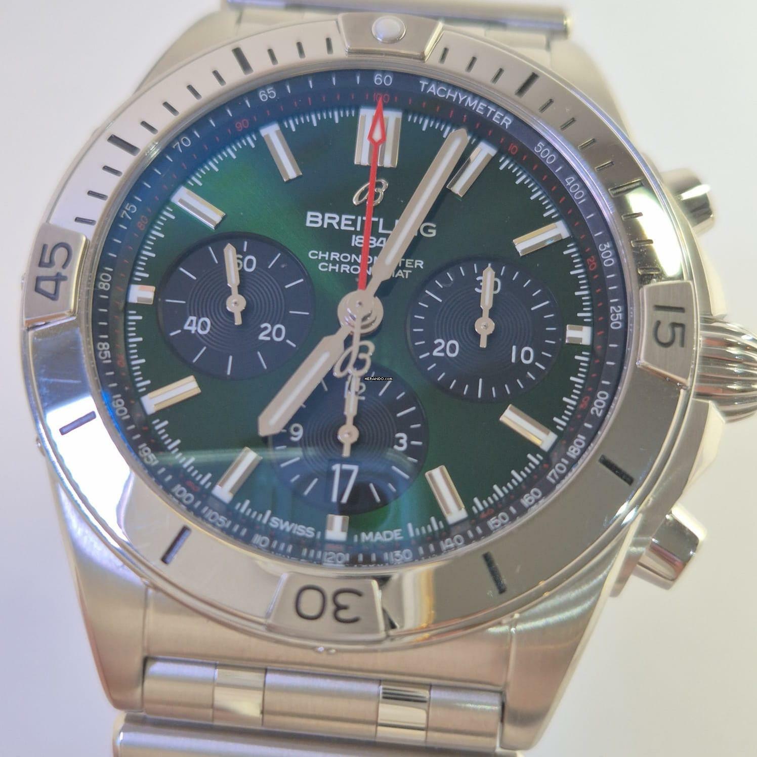 Thumbnail von Breitling Chronomat 42 B01 42mm Special Green Edition Automático Completo