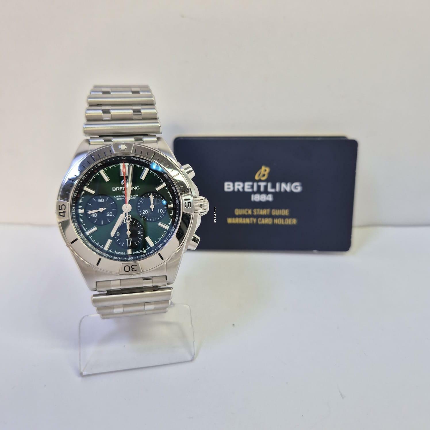 Thumbnail von Breitling Chronomat 42 B01 42mm Special Green Edition Automático Completo