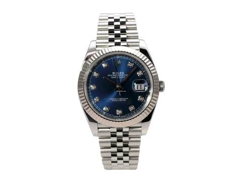  Rolex Datejust 41 Edelstahl Weißgold 126334 Blau Diamant Jubile-Band 