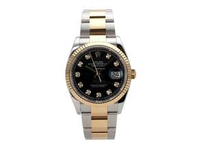 Thumbnail von Rolex Datejust 36 Oystersteel / Gelbgold Ref. 126233 Schwarz Diamant