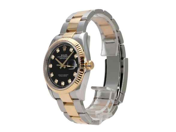  Rolex Datejust 36 Oystersteel / Gelbgold Ref. 126233 Schwarz Diamant 