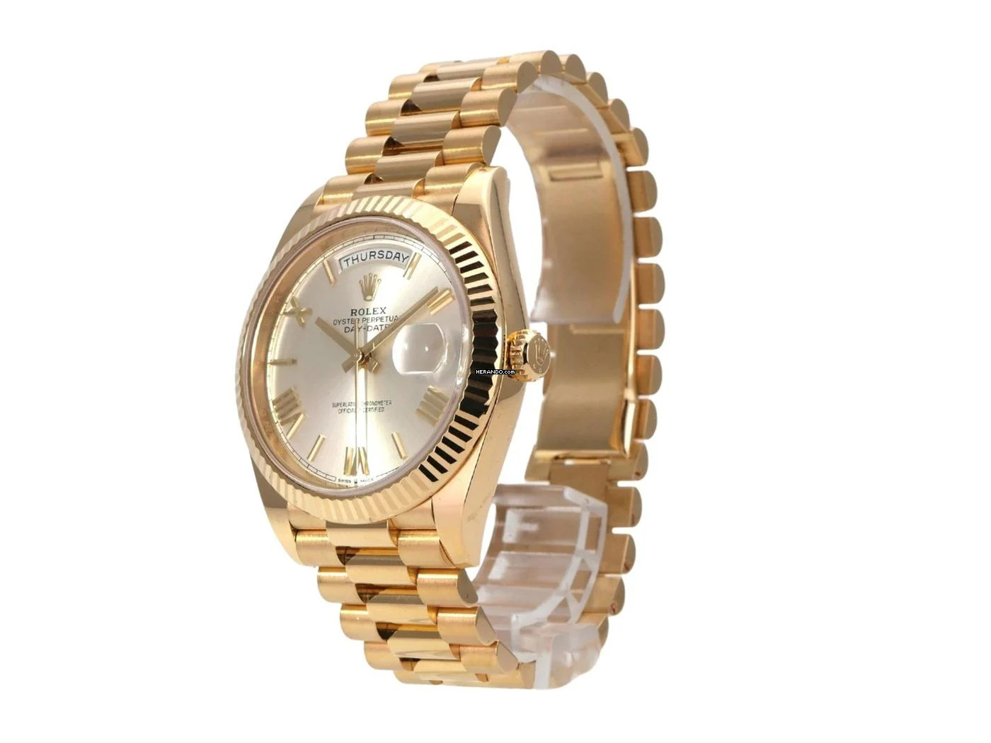 Rolex Day-Date 40 Gelbgold Ref. 228238 Silber Römisch