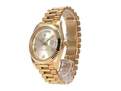  Rolex Day-Date 40 Gelbgold Ref. 228238 Silber Römisch 
