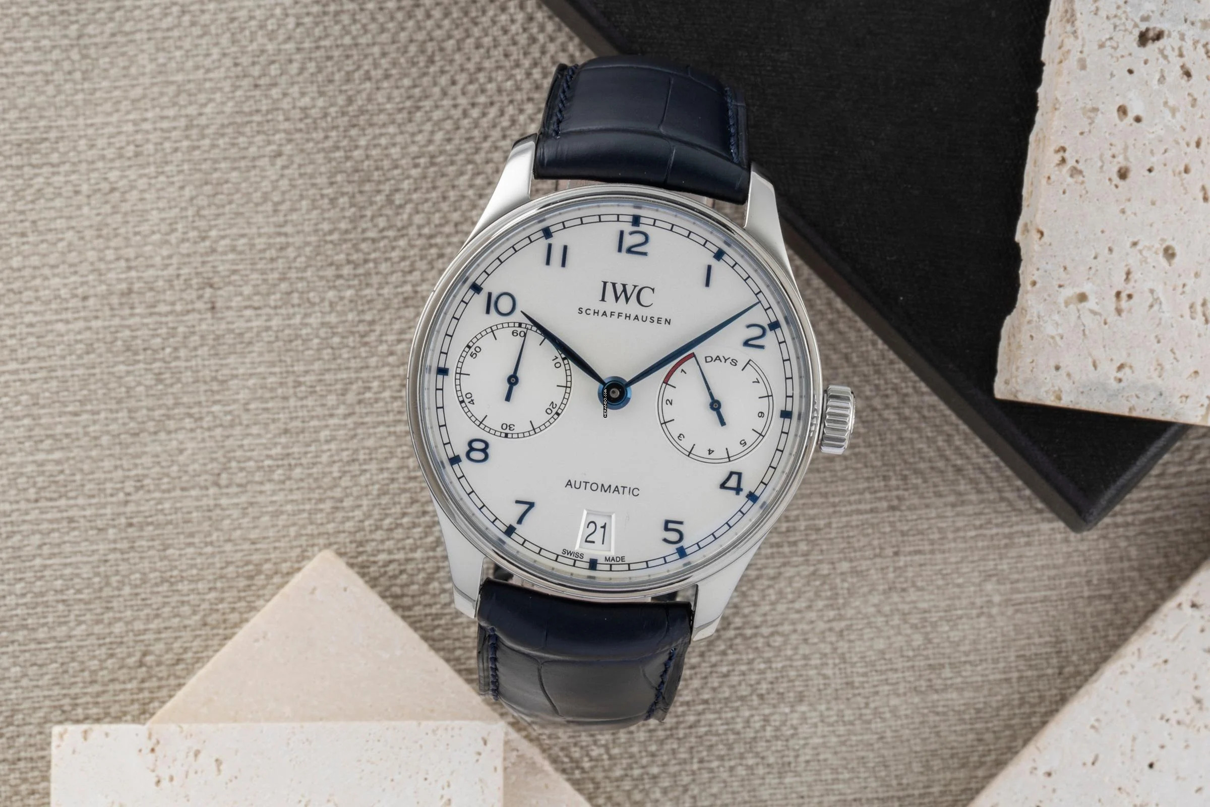 IWC Portugieser Automatik 7 Days Edelstahl Automatik Herrenuhr Ref. IW500705 B&P 2019