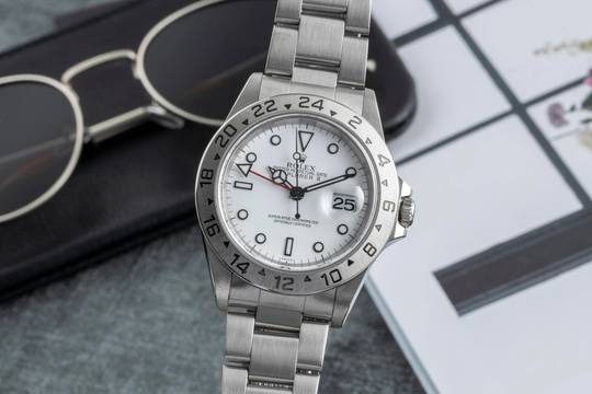  Rolex Explorer II Edelstahl Automatik Herrenuhr Ref. 16570 B&P 2000 LC 100 