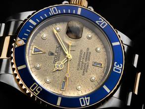 Thumbnail von Rolex Submariner Date Sultan Ref.16613 2003 Full Set gut Vintage Submariner Date Sultan 18kt Gelbgold Diamanten Saphire