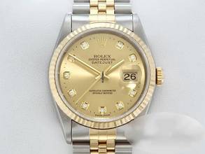 Thumbnail von Rolex Datejust 36 36mm 16233 2002 Diamanten Stahl Gelbgold 750 Automatik Gold