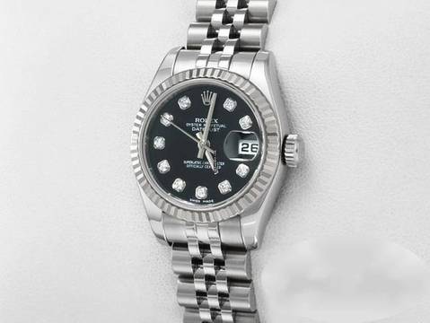  Rolex Lady-Datejust 179174 2016 Stahl Weissgold 750 Diamanten Automatik Stainless Steel 18kt White Gold Jubilé-band Chronometer Oyster Black Dial 