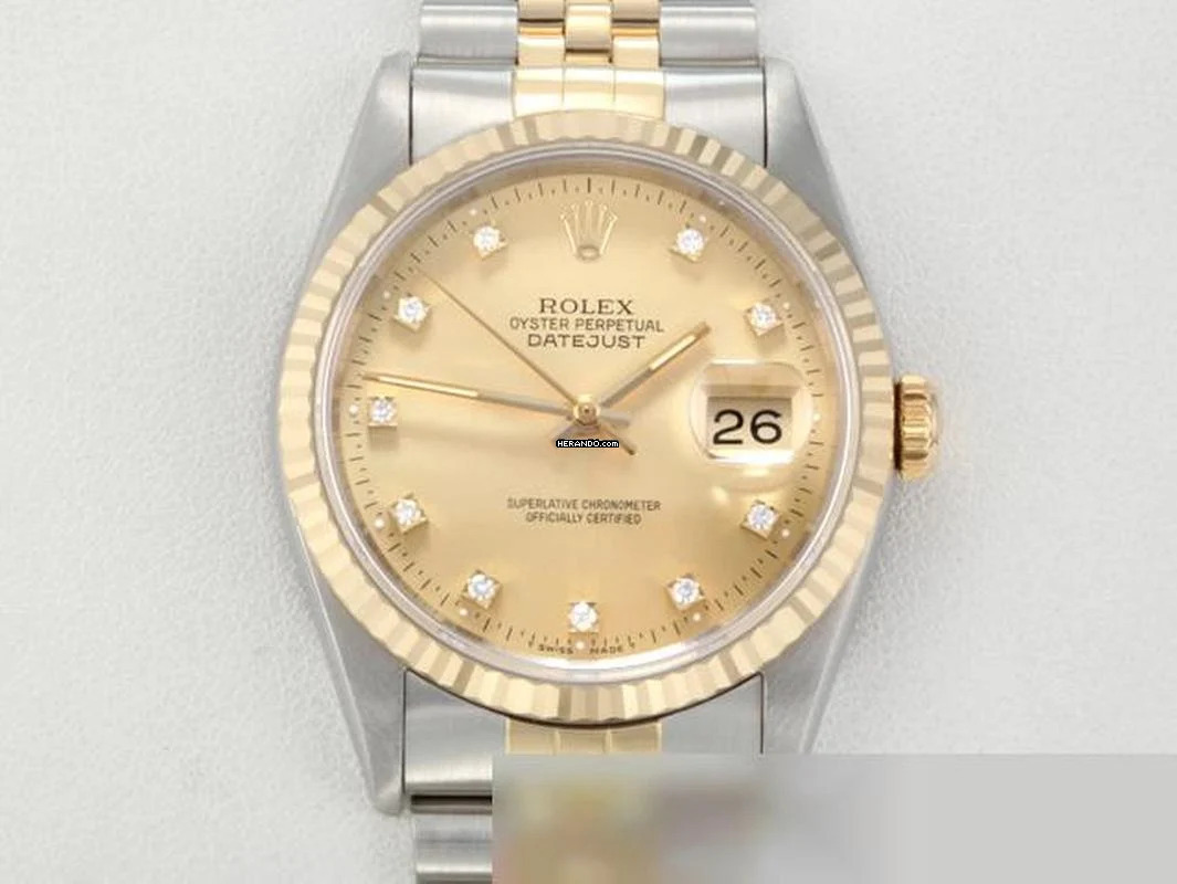 Rolex Datejust 36 36mm 16233 1990 Edelstahl Gelbgold 750 Automatik Stainless Steel 18kt Yellow Gold Jubilé-band Chronometer Oyster