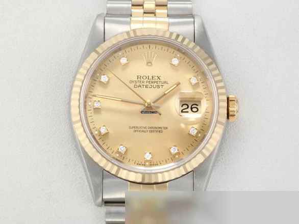  Rolex Datejust 36 36mm 16233 1990 Edelstahl Gelbgold 750 Automatik Stainless Steel 18kt Yellow Gold Jubilé-band Chronometer Oyster 