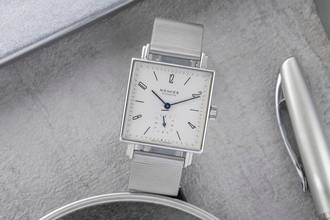 Thumbnail von NOMOS Tetra Edelstahl Handaufzug Herrenuhr Ref. 408 Box & Papiere 2016