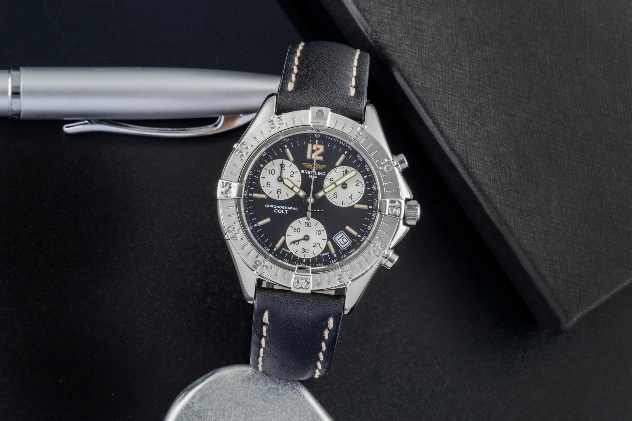  Breitling Colt Chronograph Black Dial Edelstahl Herrenuhr Ref. A53035 Klassiker 