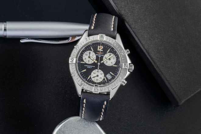  Breitling Colt Chronograph Black Dial Edelstahl Herrenuhr Ref. A53035 Klassiker 