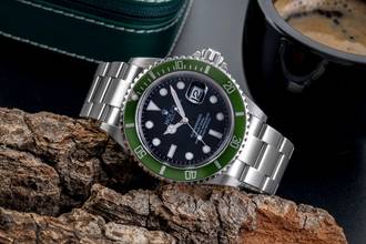 Thumbnail von Rolex Submariner Date Kermit Flat Four Automatik Herrenuhr Ref. 16610T F-Serie