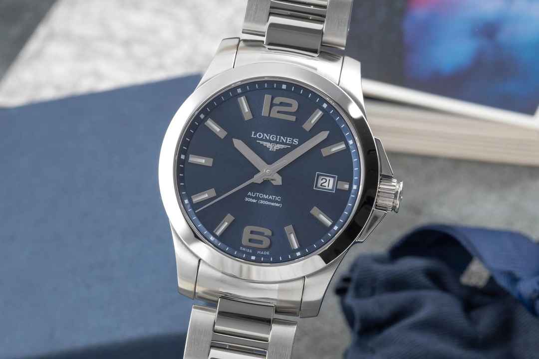  Longines Conquest Edelstahl Automatik Ref. L3.676.4.99.6 B&P 2021 