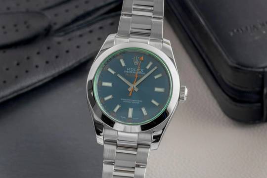  Rolex Milgauss Z-Blue Automatik Stahl Herrenuhr Oyster Perpetual Ref. 116400GV 