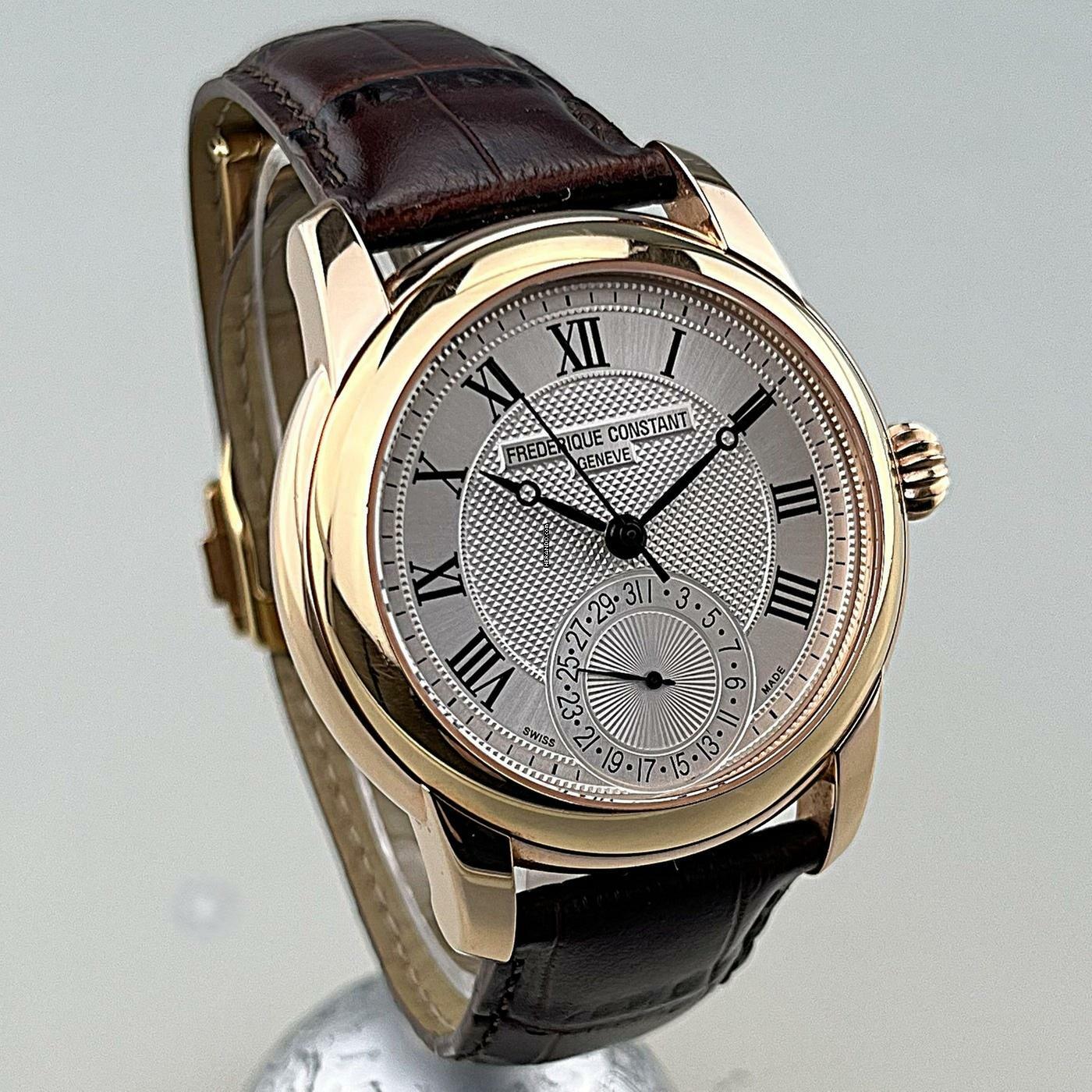  Frederique Constant Manufacture Classic Automatic Pattern Dial Edelstahlgehäuse Roségod plattiert mit Originalbox 
