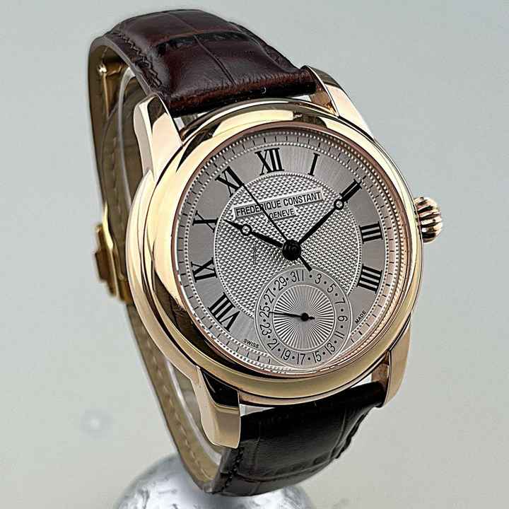  Frederique Constant Manufacture Classic Automatic Pattern Dial Edelstahlgehäuse Roségod plattiert mit Originalbox 