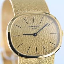 Thumbnail von Patek Philippe Ellipse d'Or VINTAGE//FULL SET//GOLDEN LINEN DIAL//REF.3545/2//18KT # IK2