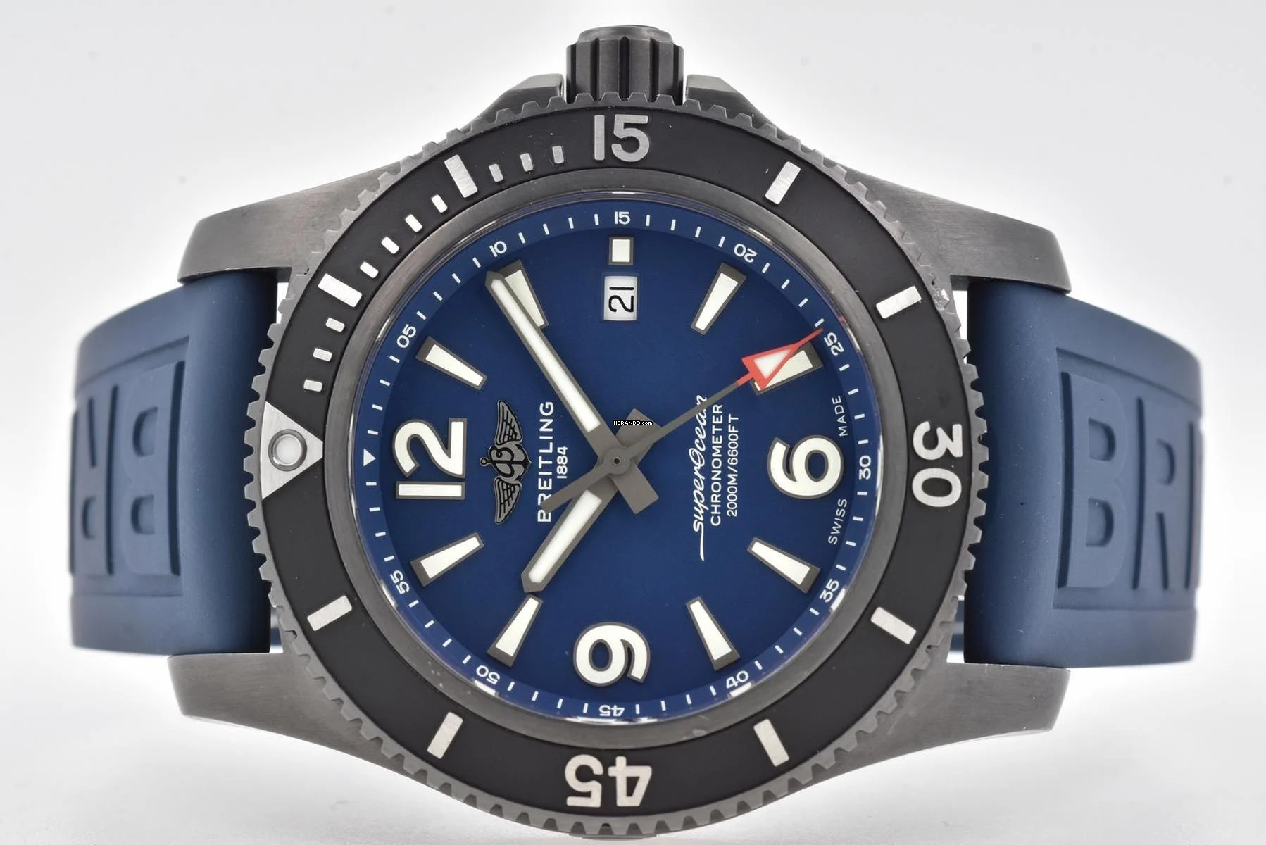  Breitling Superocean II 46 Blacksteel DLC M17368D71C1S1 Blue Dial 