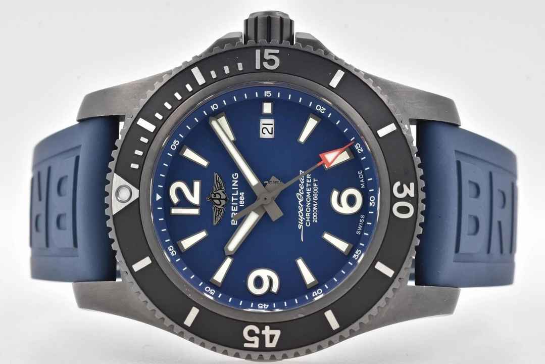  Breitling Superocean II 46 Blacksteel DLC M17368D71C1S1 Blue Dial 