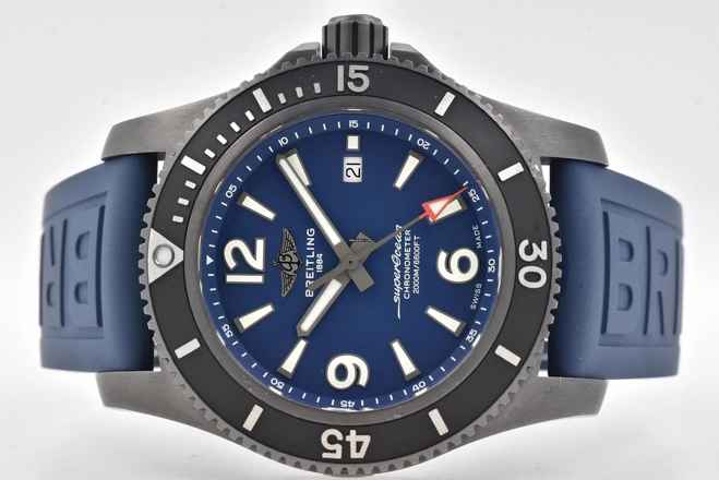  Breitling Superocean II 46 Blacksteel DLC M17368D71C1S1 Blue Dial 
