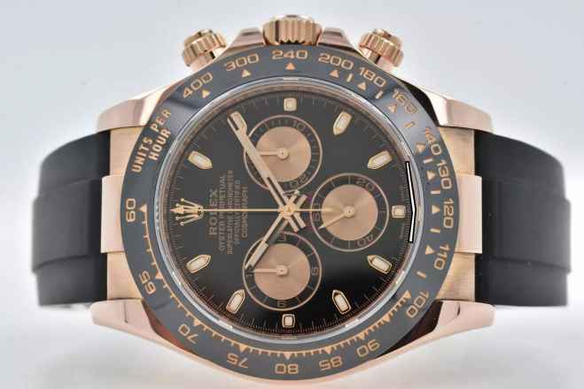  Rolex Daytona Cosmograph 18k Rose Gold 116515LN Rubber Strap Oysterflex LC100 