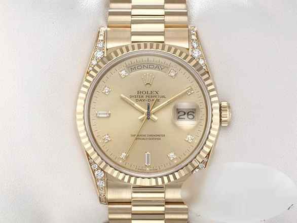  Rolex Day-Date 36 36mm 18338 1996 Diamanten Gelbgold 750 Automatik 18kt Yellow Gold President-band Chronometer Oyster 