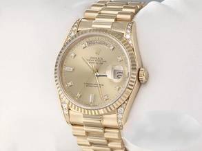 Thumbnail von Rolex Day-Date 36 36mm 18338 1996 Diamanten Gelbgold 750 Automatik 18kt Yellow Gold President-band Chronometer Oyster