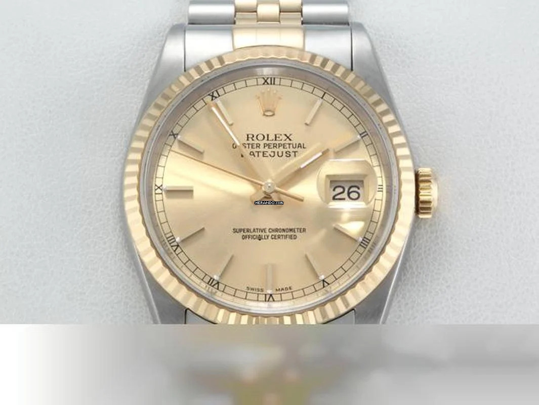 Rolex Datejust 36 36mm 16233 2001 Edelstahl Gelbgold 750 Automatik Stahl Gold