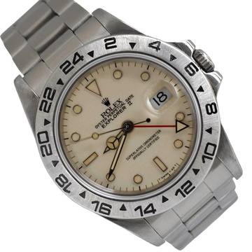  Rolex Explorer II 16550 cream tritium dial 1985 Full Set 