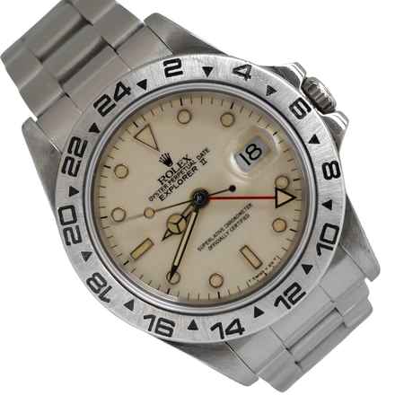  Rolex Explorer II 16550 cream tritium dial 1985 Full Set 