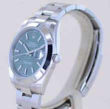 Thumbnail von Rolex Datejust 41 Stahl Oysterband green Motif Dial 41mm B+P ungetragen