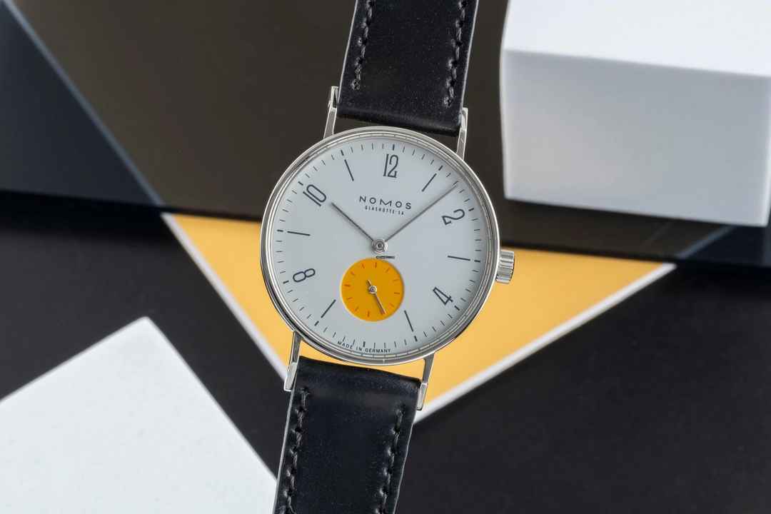  NOMOS Tangente Stahl Handaufzug Herrenuhr Super 30 Sonnengrau B&P 2004 