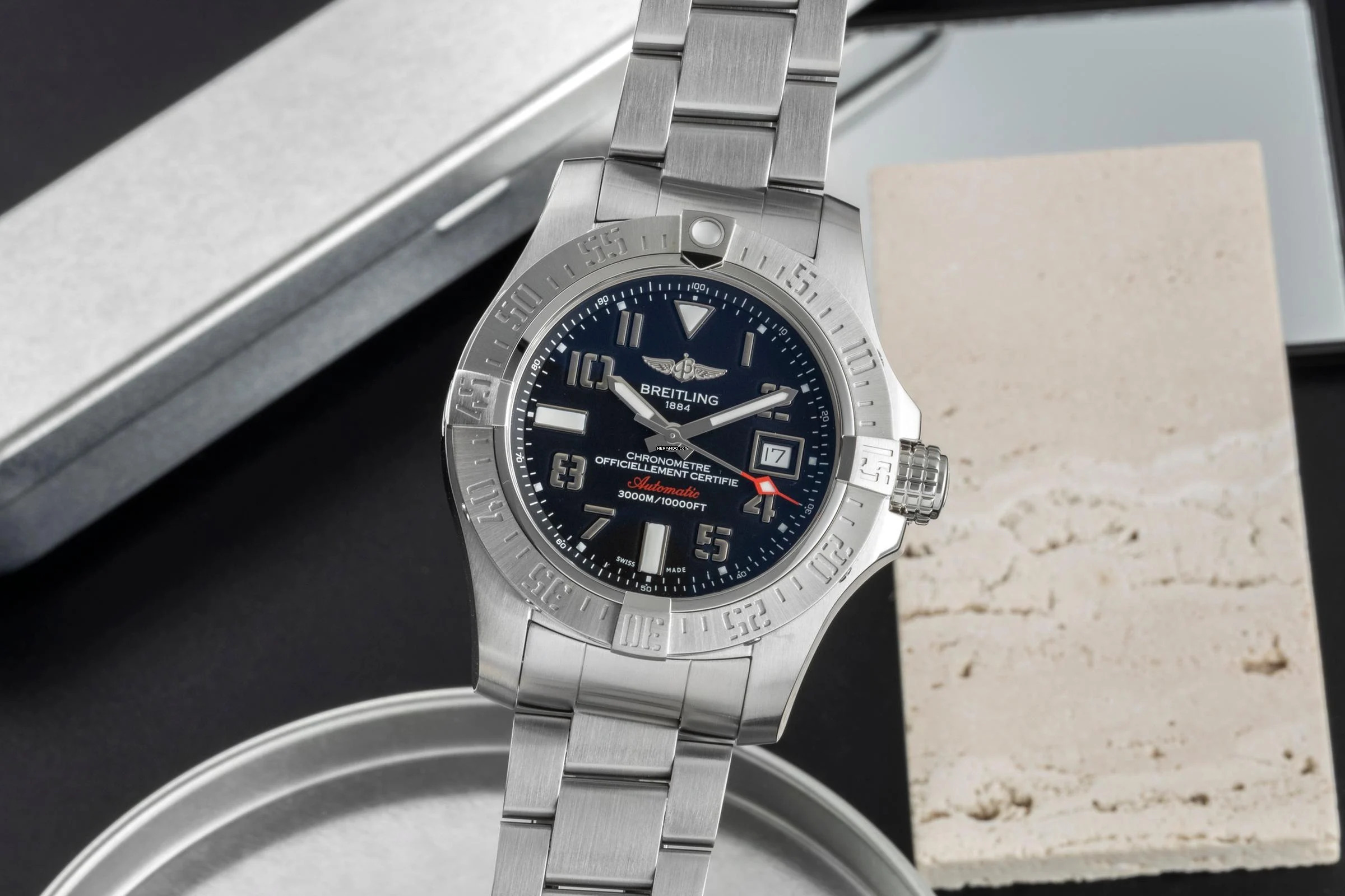 Breitling Avenger II Seawolf Stahl Automatik Herrenuhr Ref. A17331101B2A1 B&P